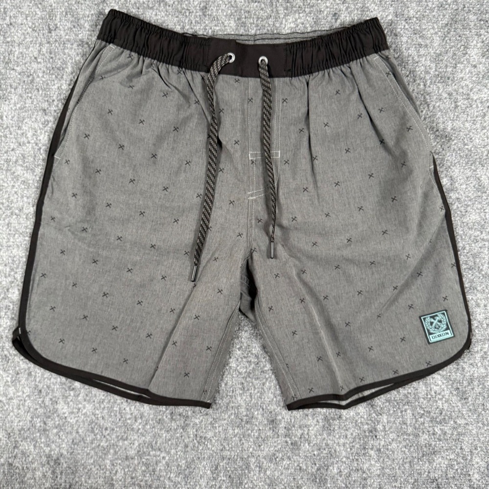 Dixxon The Chad Shorts Swim Trunks Small Finney Gray Drawstring Beach NWT Men's